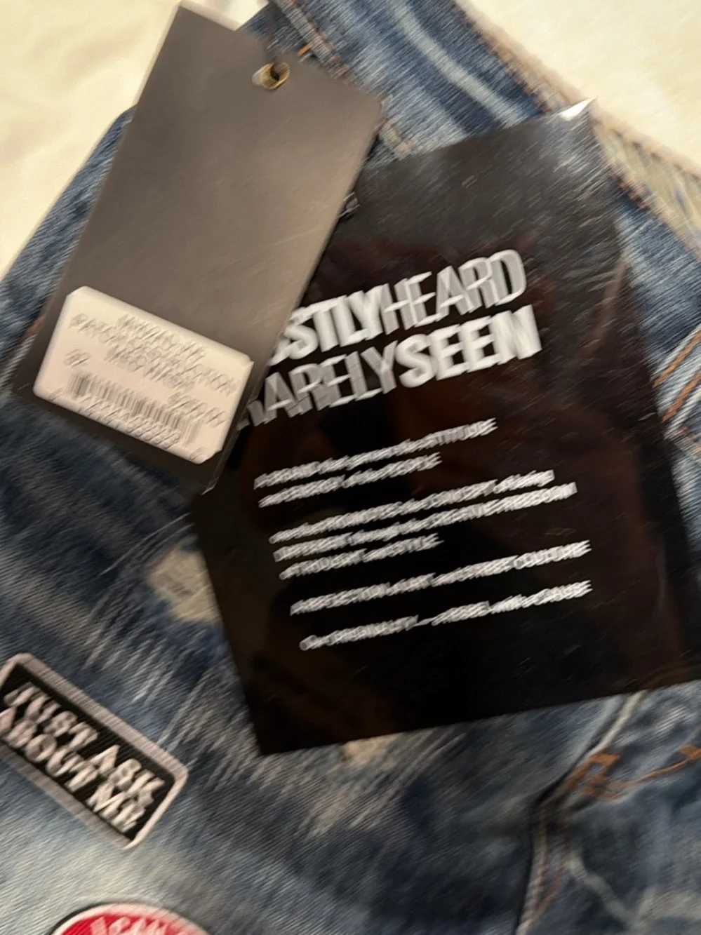 Mostly Heard Barley SeenDistressed Patch Blue Men’s Jeans
